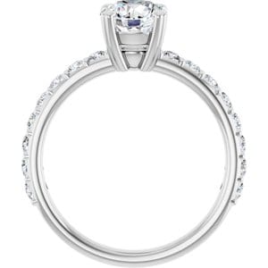 Rings 14K White 6.5 mm Round Engagement Ring Mounting