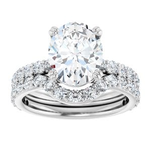 Rings 14K White 10x8 mm Oval Engagement Ring Mounting