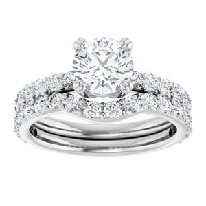 Rings 14K White 6.5 mm Round Engagement Ring Mounting