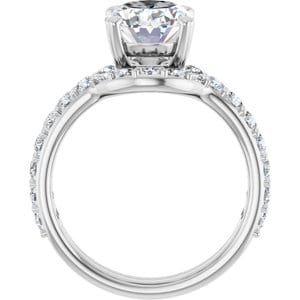 Rings 14K White 10x8 mm Oval Engagement Ring Mounting