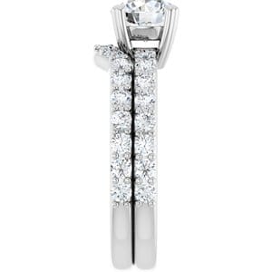 Rings 14K White 6.5 mm Round Engagement Ring Mounting