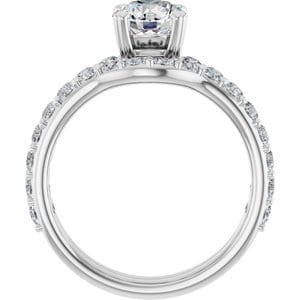 Rings 14K White 6.5 mm Round Engagement Ring Mounting