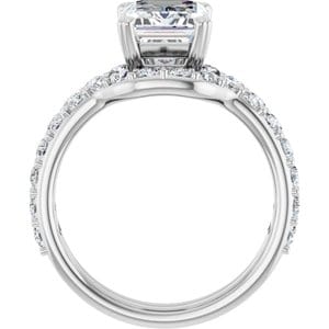 Rings 14K White 9x7 mm Emerald Engagement Ring Mounting