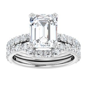 Rings 14K White 9x7 mm Emerald Engagement Ring Mounting