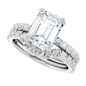 Rings 14K White 9x7 mm Emerald Engagement Ring Mounting