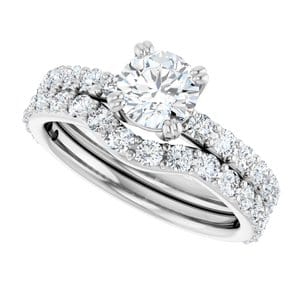 Rings 14K White 5.8 mm Round Engagement Ring Mounting