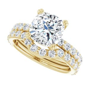 Rings 14K Yellow 8 mm Cushion Engagement Ring Mounting