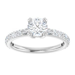 Rings 14K White 5.8 mm Round Engagement Ring Mounting