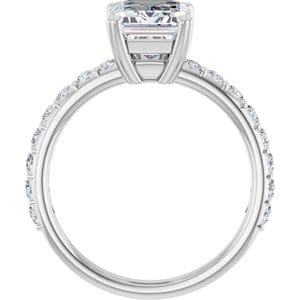 Rings 14K White 9x7 mm Emerald Engagement Ring Mounting