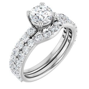 Rings 14K White 5.8 mm Round Engagement Ring Mounting