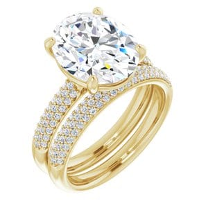 Rings 14K Yellow 12x10 mm Oval Engagement Ring Mounting