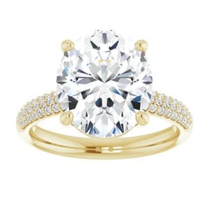 Rings 14K Yellow 12x10 mm Oval Engagement Ring Mounting