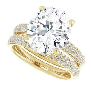 Rings 14K Yellow 12x10 mm Oval Engagement Ring Mounting