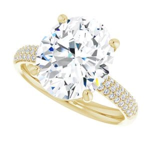 Rings 14K Yellow 12x10 mm Oval Engagement Ring Mounting