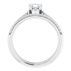 Rings 14K White 5 mm Asscher Engagement Ring Mounting