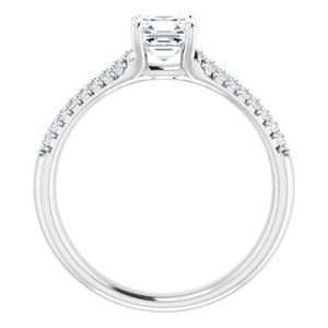 Rings 14K White 5 mm Asscher Engagement Ring Mounting