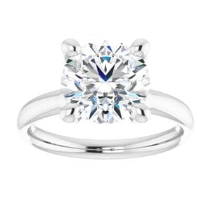 Rings 14K White 9 mm Round Engagement Ring Mounting