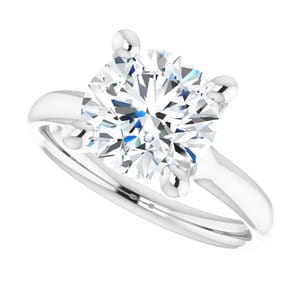 Rings 14K White 9 mm Round Engagement Ring Mounting