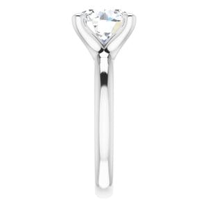 Rings 14K White 9 mm Round Engagement Ring Mounting