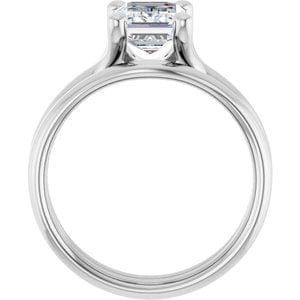 Rings 14K White 8x6 mm Emerald Engagement Ring Mounting