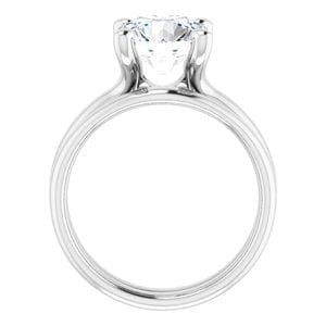 Rings 14K White 9 mm Round Engagement Ring Mounting