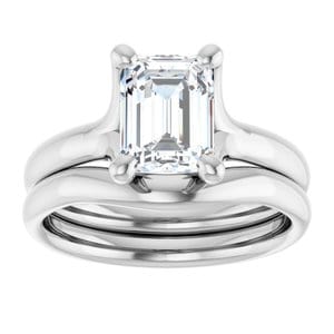 Rings 14K White 8x6 mm Emerald Engagement Ring Mounting