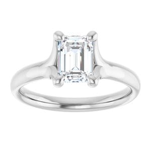 Rings 14K White 7x5 mm Emerald Engagement Ring Mounting