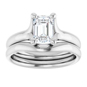 Rings 14K White 7x5 mm Emerald Engagement Ring Mounting