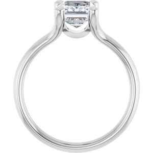 Rings 14K White 8x6 mm Emerald Engagement Ring Mounting