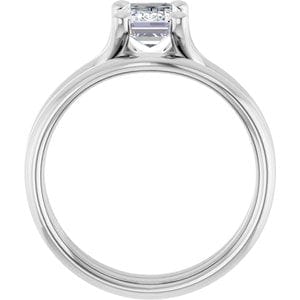 Rings 14K White 7x5 mm Emerald Engagement Ring Mounting
