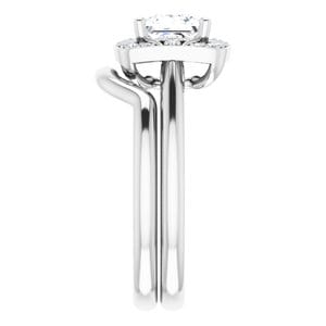 Rings 14K White 5.5x5.5 mm Square Vintage-Inspired Halo-Style Engagement Ring Mounting