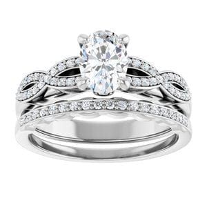 Rings 14K White 7x5 mm Oval Engagement Ring Mounting