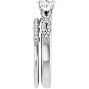 Rings 14K White 6x4 mm Oval Engagement Ring Mounting