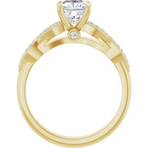 Rings 14K Yellow 6 mm Cushion Engagement Ring Mounting