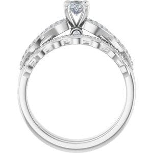 Rings 14K White 6x4 mm Oval Engagement Ring Mounting