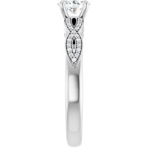 Rings 14K White 6x4 mm Oval Engagement Ring Mounting