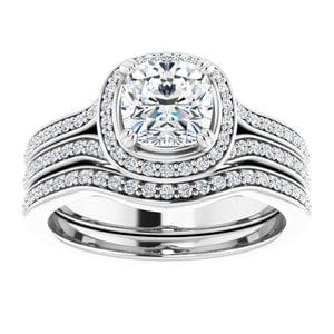 Rings 14K White 6 mm Cushion Engagement Ring Mounting