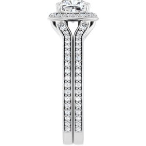 Rings 14K White 6 mm Cushion Engagement Ring Mounting