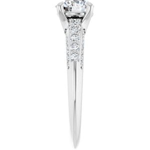Rings 14K White 6.5 mm Round Engagement Ring Mounting