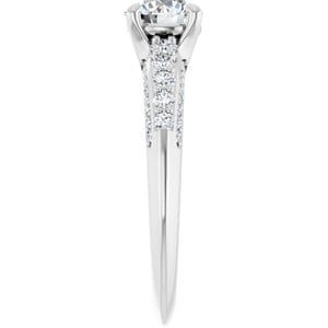 Rings 14K White 6 mm Round Engagement Ring Mounting