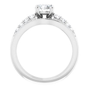 Rings 14K White 6 mm Round Engagement Ring Mounting