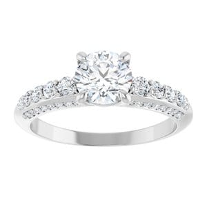 Rings 14K White 6 mm Round Engagement Ring Mounting