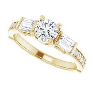 Rings 14K Yellow 5.2 mm Round Engagement Ring Mounting