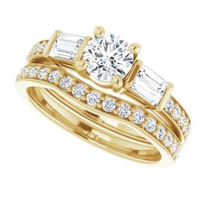 Rings 14K Yellow 5.2 mm Round Engagement Ring Mounting