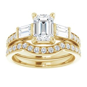 Rings 14K Yellow 7x5 mm Emerald Engagement Ring Mounting