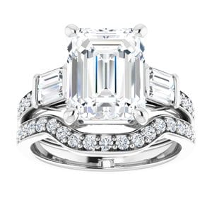 Rings 14K X1 White 10x8 mm Emerald Engagement Ring Mounting