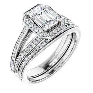 Rings 14K White 7x5 mm Emerald Engagement Ring Mounting
