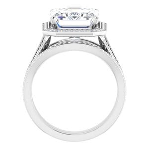Rings 14K White 12x10 mm Emerald Engagement Ring Mounting