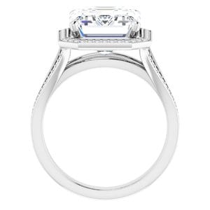 Rings 14K White 12x10 mm Emerald Engagement Ring Mounting