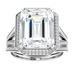 Rings 14K White 12x10 mm Emerald Engagement Ring Mounting